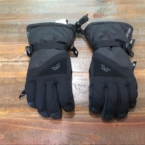 Gordini black ski snowboard fleece lined gloves Jr. S